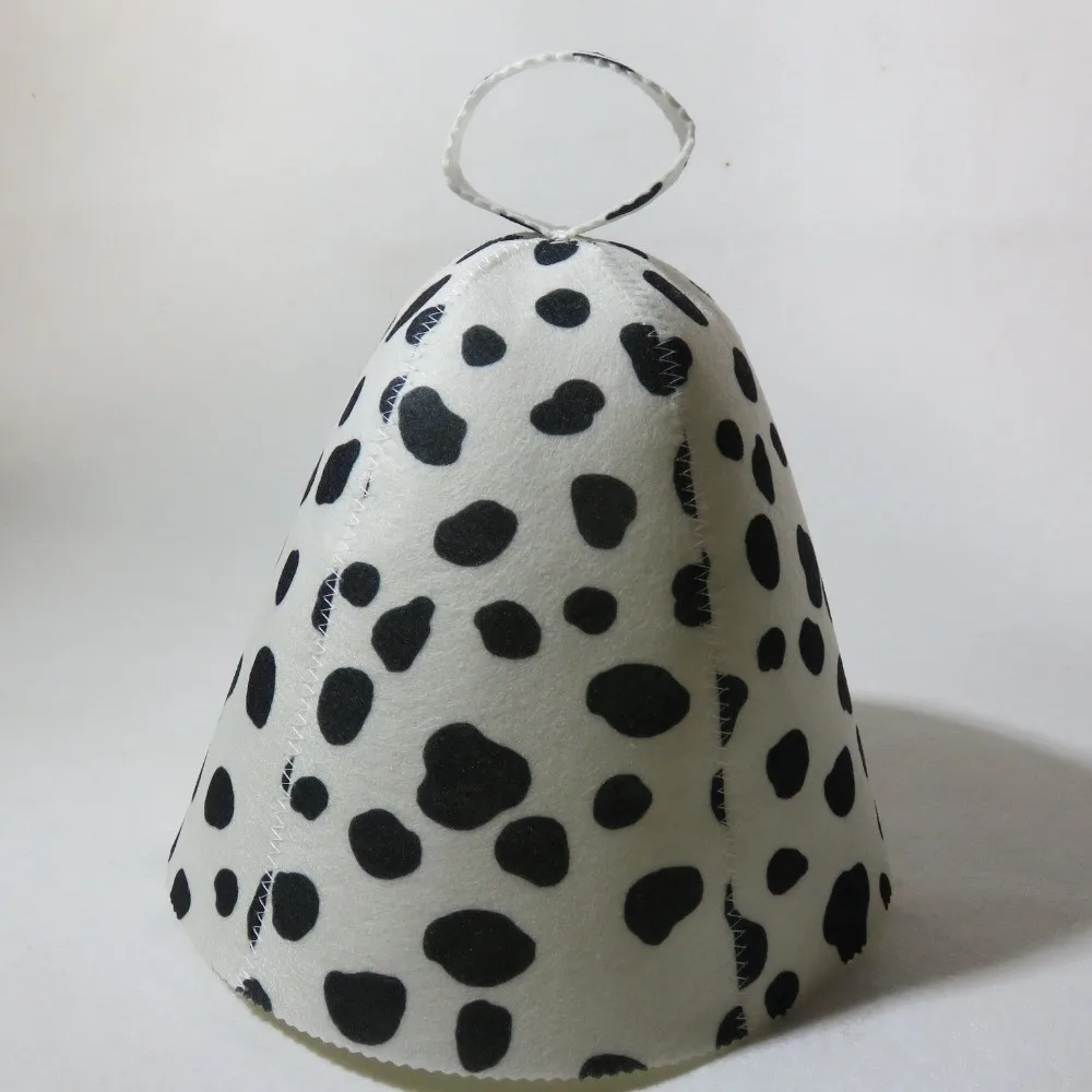 Gifts Leaf Pattern Sauna Hat Felt Snowflake Polka Dot Sauna Cap Anti Heat Thickened Hair Protection Hat Bathroom Accessories