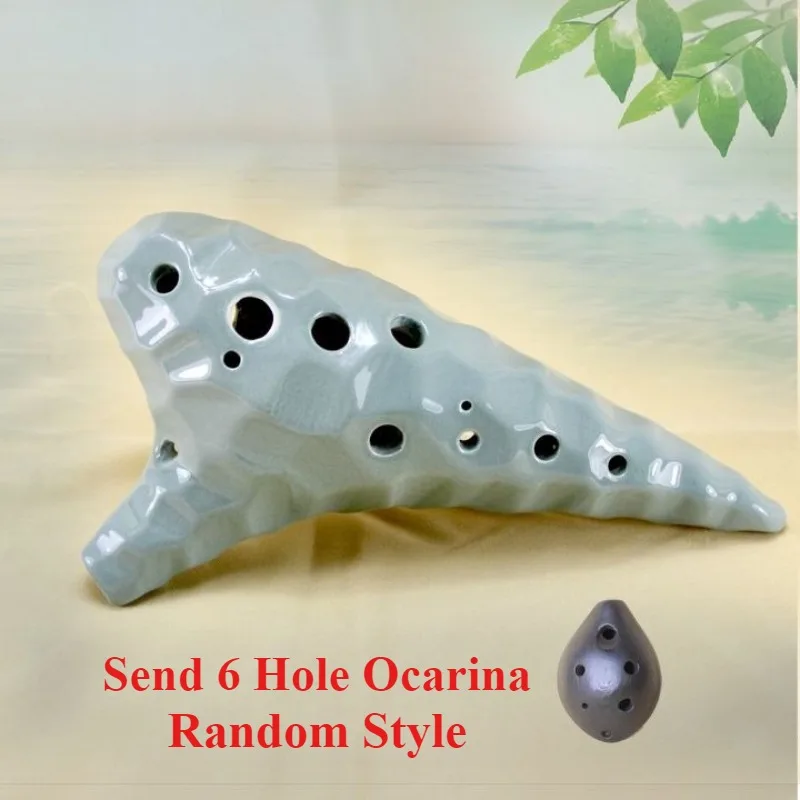

12 Hole Ocarina Professional Alto C Tone Ceramic Flute Beginner Portable Handheld Ceramic Ocarina Orff Playing Wind Instrument