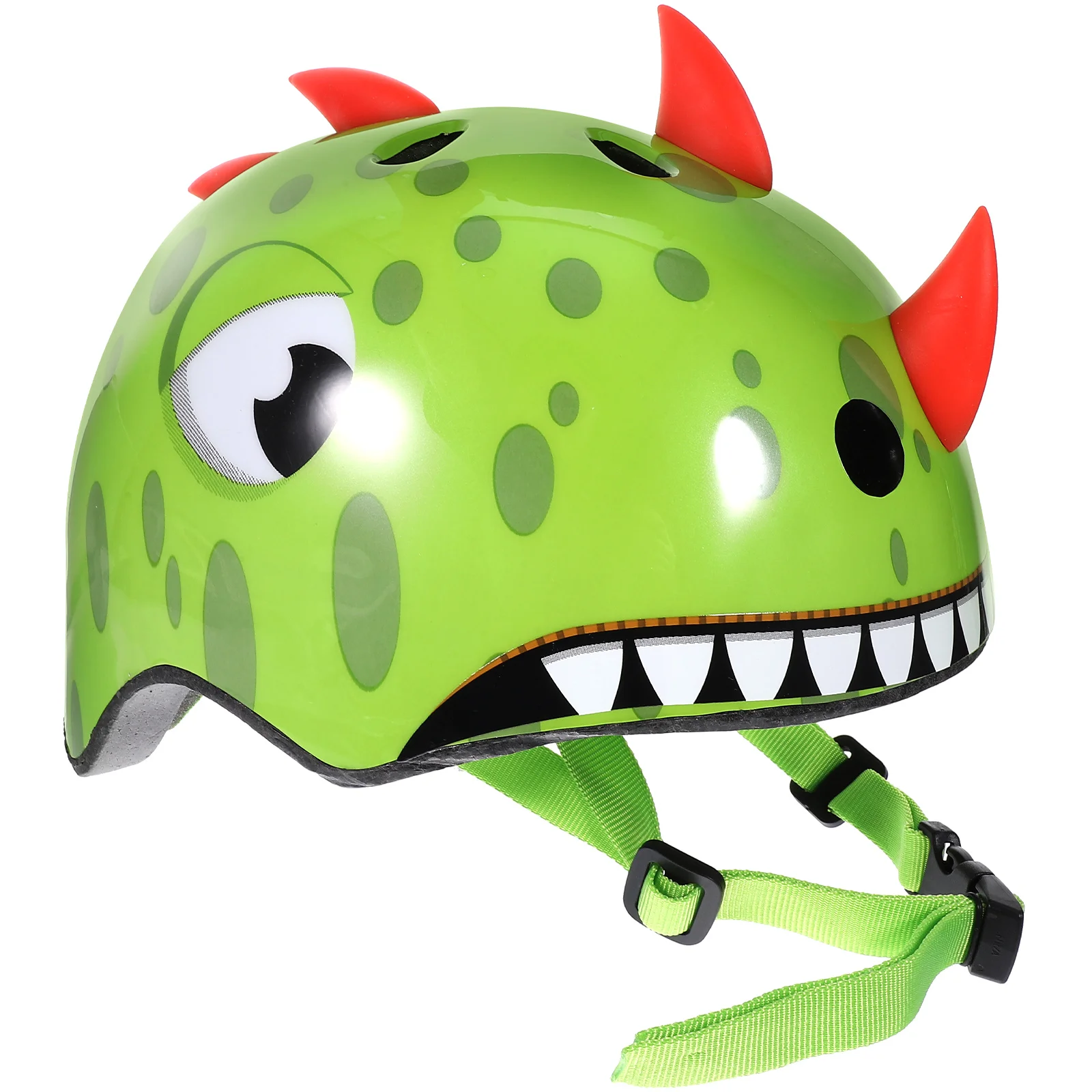 

Kids Bike Helmet 3D Cartoon Design Protective Gear Adjustable Size 54-58cm for Cycling Skateboarding - Green