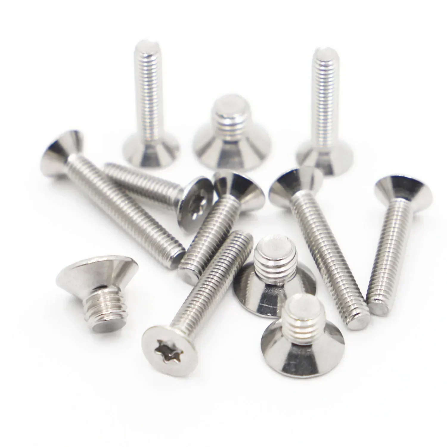 5-50pcs หกกลีบสลักเกลียว M1.6 M2 M2.5 M3 M4 M5 M6 M8 A2-70 304 สแตนเลส GB2673 FLAT Countersunk หัวหกกลีบ Torx Scerws