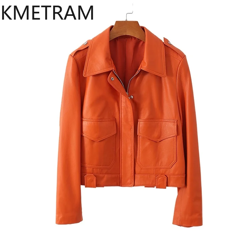 100% Top Layer Sheepskin Jackets Woman Casual Short Biker Real Leather Jacket New in Outerwears Autumn Women Clothing 2025 سترات
