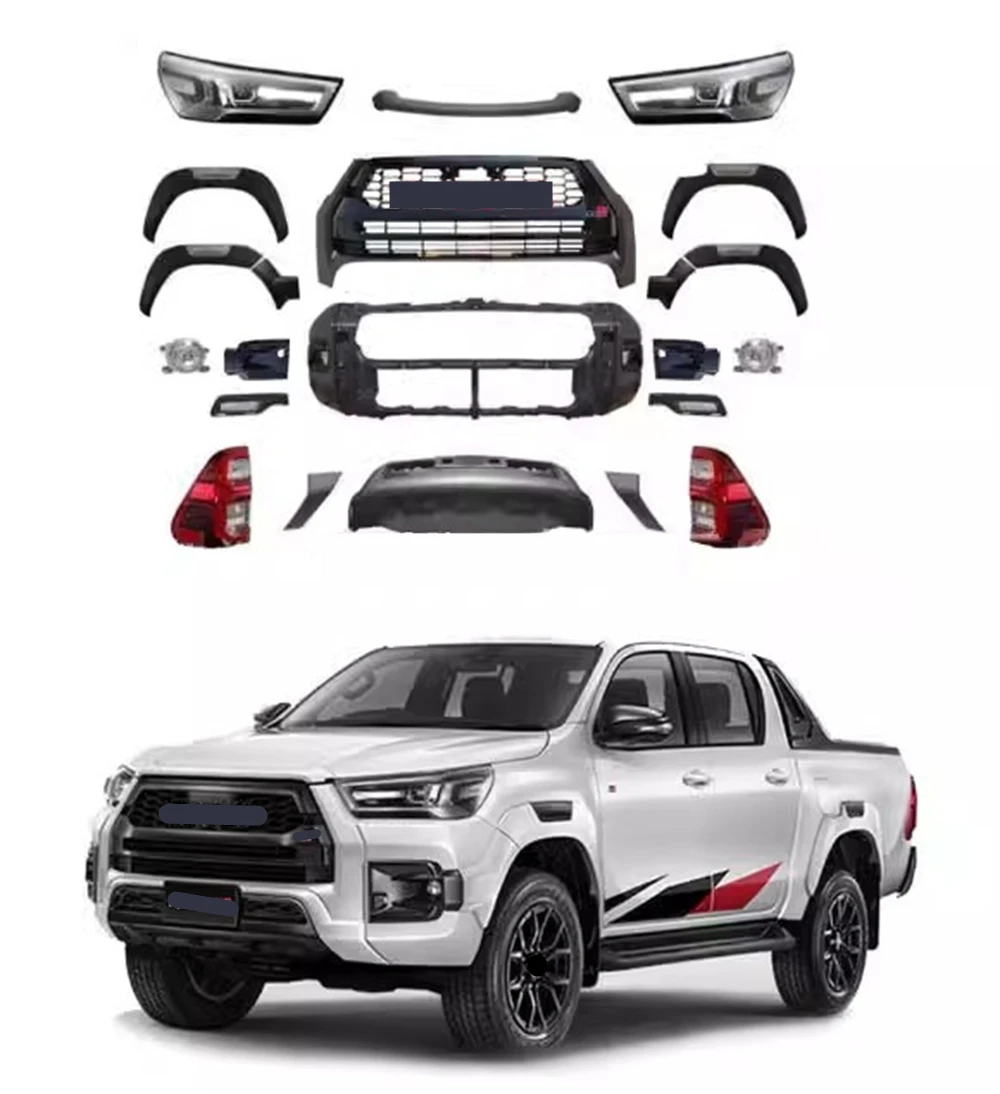 Car surround Front Bumper Grille Headlight Taillight Fender fog lamp body kit For Toyota Hilux REVO modified ROCCO GR