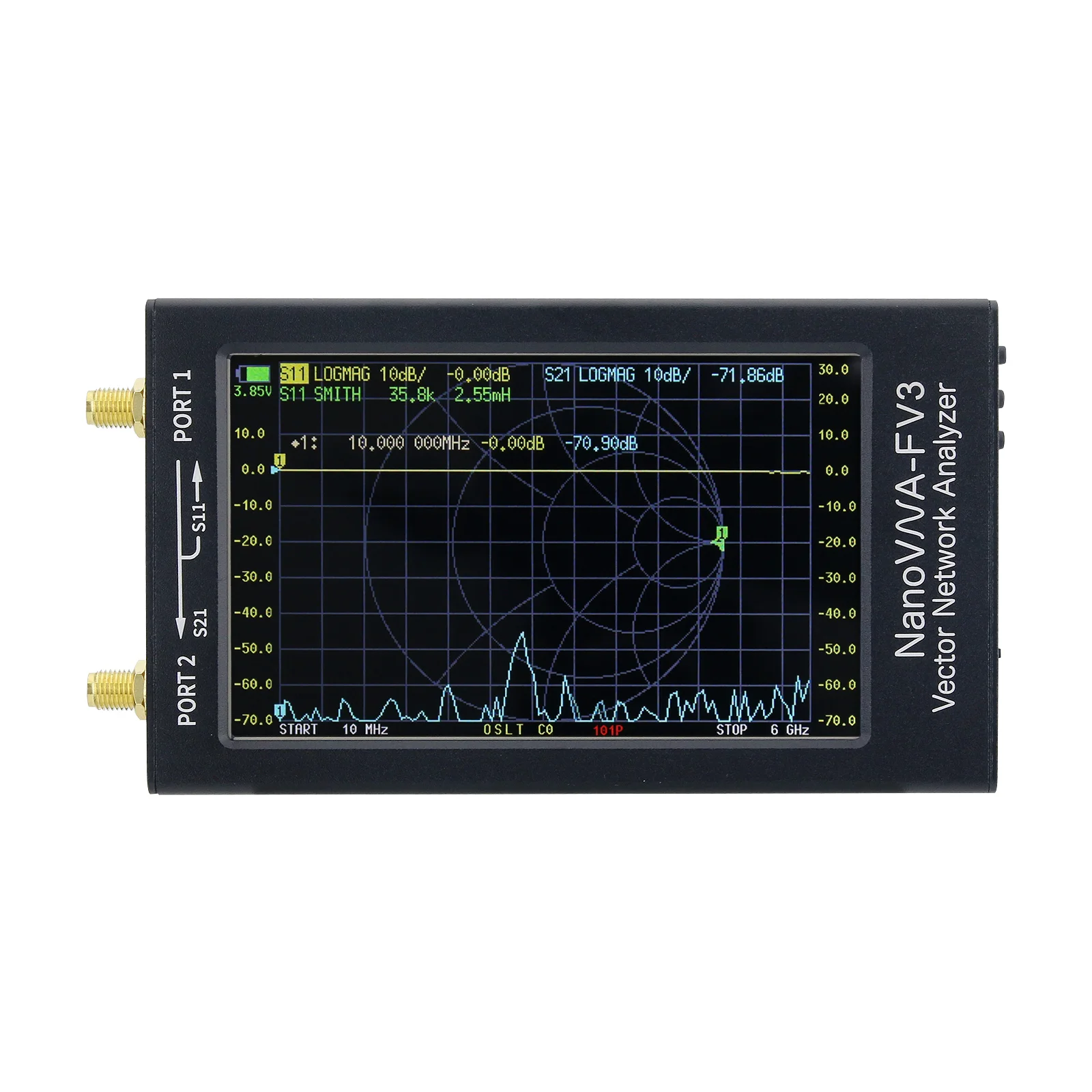 HamGeek NanoVNA-F V3 1MHz-6GHz Portable VNA Vector Network Analyzer For MF/HF/VHF/UHF/SHF Antenna