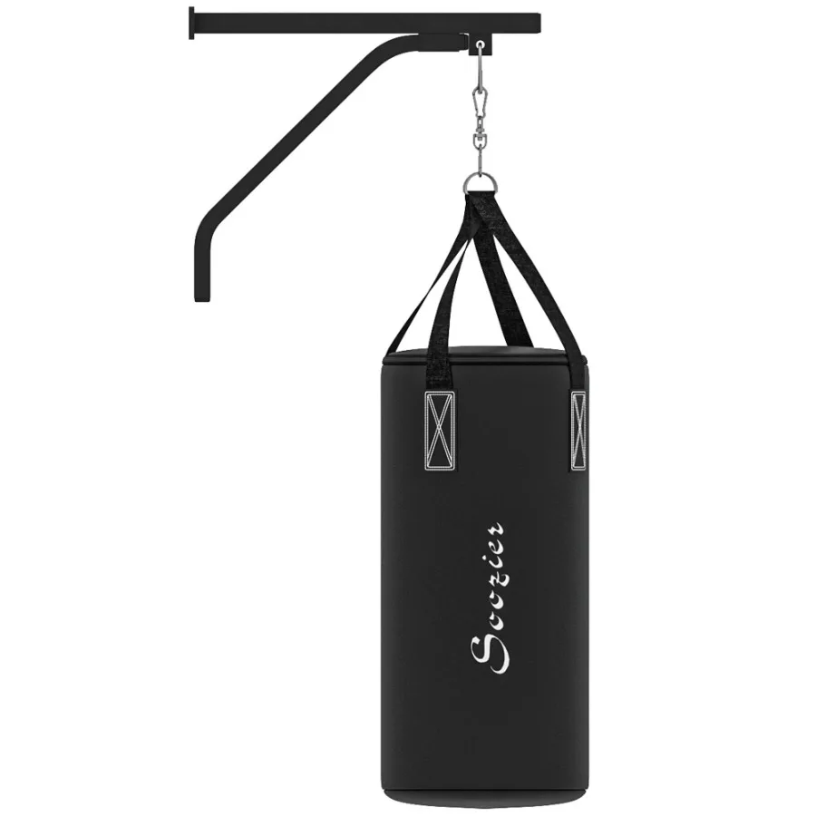 

Soozier Heavy Bag Wall Mount Set Unfilled Punching Bag Hanger with Boxing Gloves for Muay Thai and MMA Training