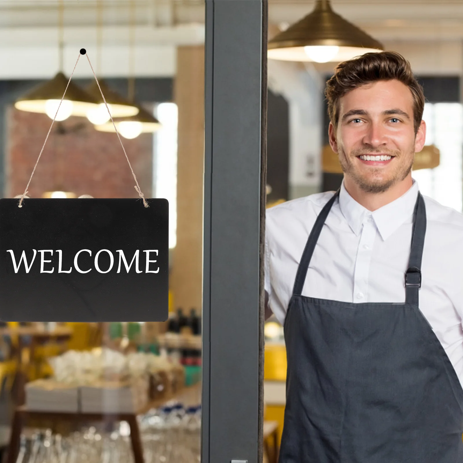 Small Big Blackboard Signs Double Hanging Marker 2300X1700X030CM Wooden Display