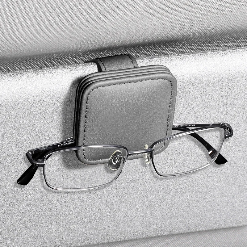 

Compact Leather Car Glasses Clip | Magnetic Snap Closure | Minimalist Visor Holder for Sunglasses