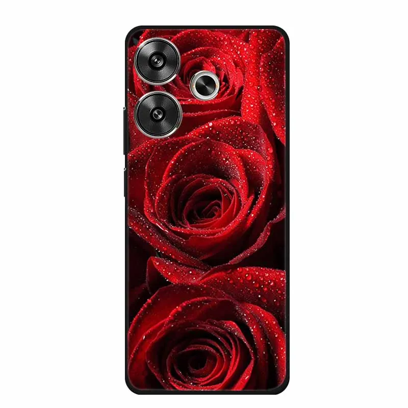 Phone Case For Xiaomi Poco M6 4G Back Cover Case Shockproof Black Silicone Soft Funda For Poco M6 Case PocoM6 M 6 6.79\