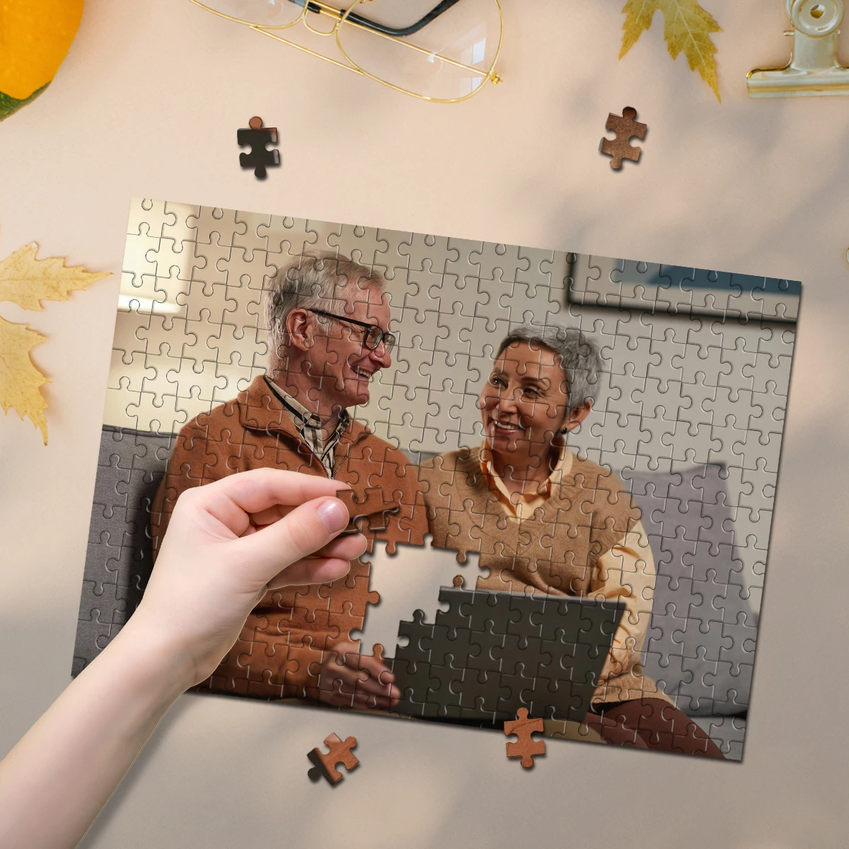 35/300/500/1000pcs Personalized Custom Photo Puzzle photo Education Puzzle Toy wooden Puzzle