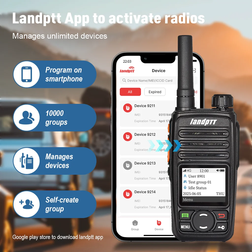 Landptt talkie-walkie 4G POC réseau longue portée plate-forme gratuite grande batterie gamme mondiale Communication carte Sim Radio LH800