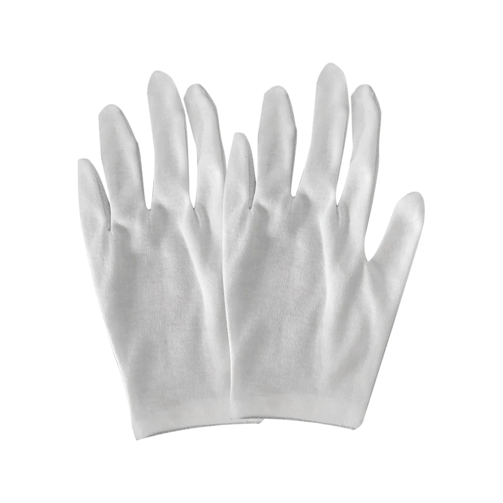 1 paar witte katoenen handschoenen antislip grijper dot handschoenen met elastische manchet heren dames obers chauffeurs serveren formele handschoenen