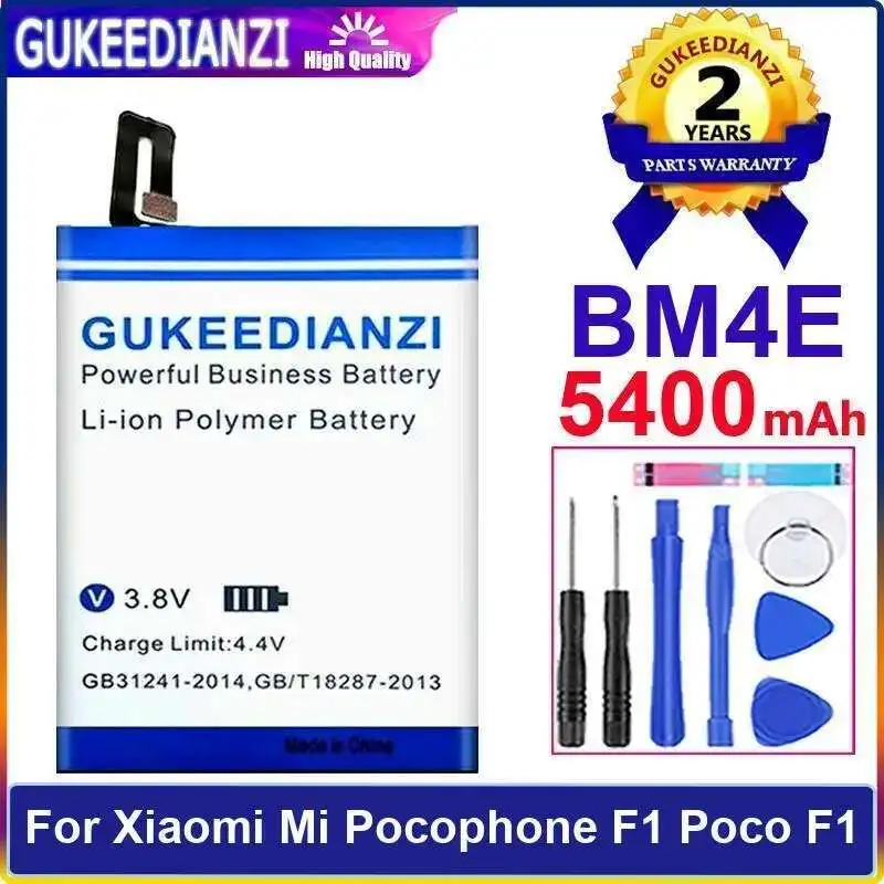 

Для Xiaomi MI Pocophone F1 Poco, большая емкость, хорошая низкотемпературная батарея для мобильного телефона 5400 мАч BM4E