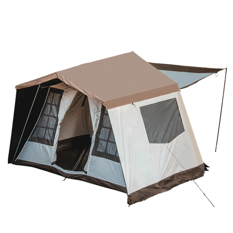 

Double Layer Tent for Outdoor Camping, Black Glue, Sunscreen, Rainproof, Picnic, Canopy Camping, Thickened Cabin Tent