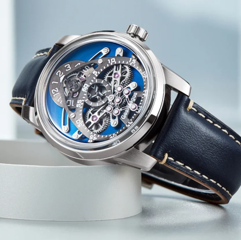 

OBLVLO Men Automatic Watch 42MM Mechanical Wristwatch 50m Waterproof Sapphire Luminous Unique Concept Dial Limited