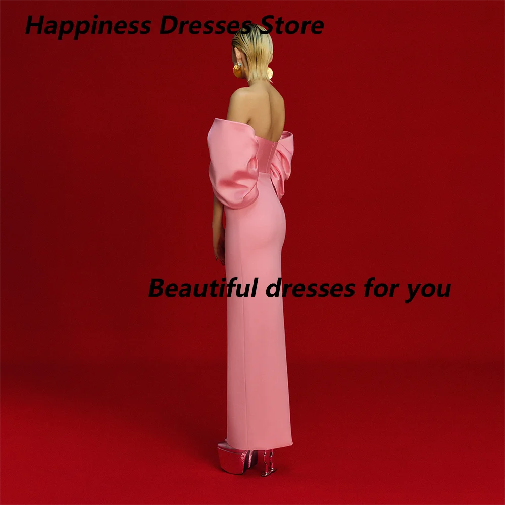

Pink Evening Dresses for Women Off The Shoulder Column Evening Gowns 2025 Pleated Elegant Formal Party Dress Customized