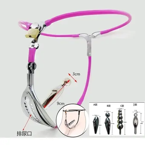 LILUPLAY Edelstahl Weiblicher Keuschheitsgürtel Unsichtbare Unterwäsche BDSM Bondage Abschließbare Hosen Vaginal Plug Sexspielzeug für Frau