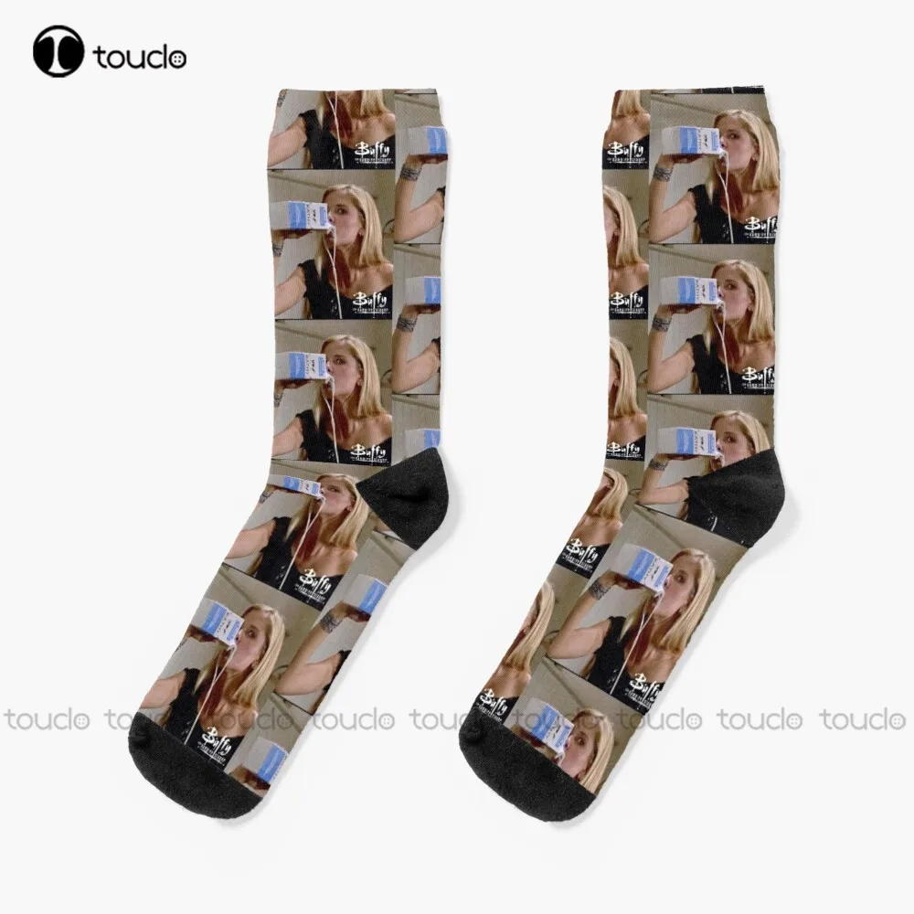 Buffy Milk Socks Youth Socks Street Skateboard Socks Unisex Adult Teen Youth Socks Design Happy Cute Socks  Creative Funny Socks