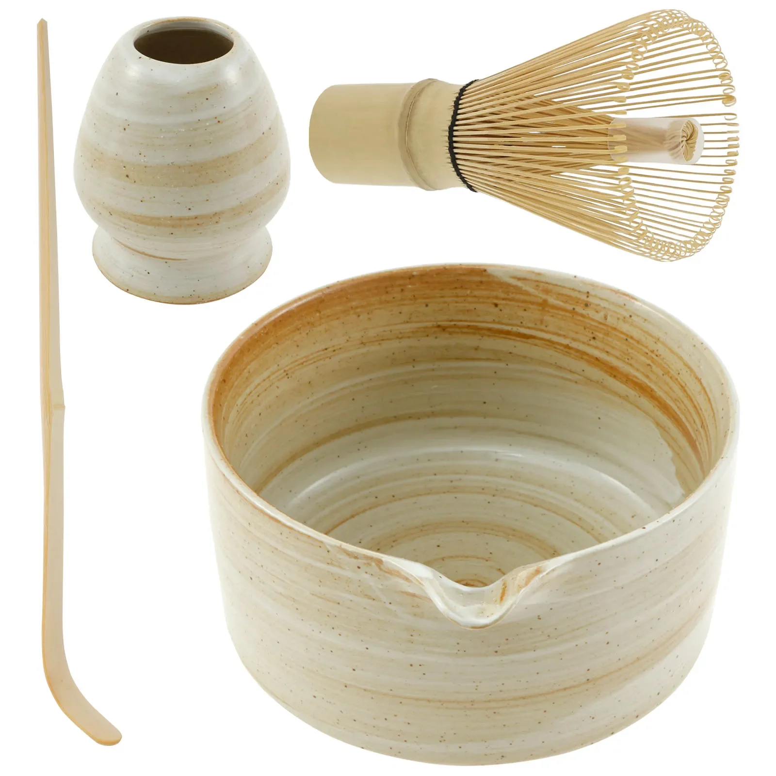 

4Pcs Japanese Matcha Set Traditional Matcha Tea Set Reusable Matcha Whisk Set Elegant Matcha Starter Kit for Tea Lovers