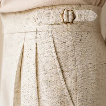 Najwyższej jakości spodnie na co dzień z prostą nogawką i wysokim stanem dla mężczyzn Zimowe spodnie Paris z guzikami Biznesowe spodnie garniturowe Neapol