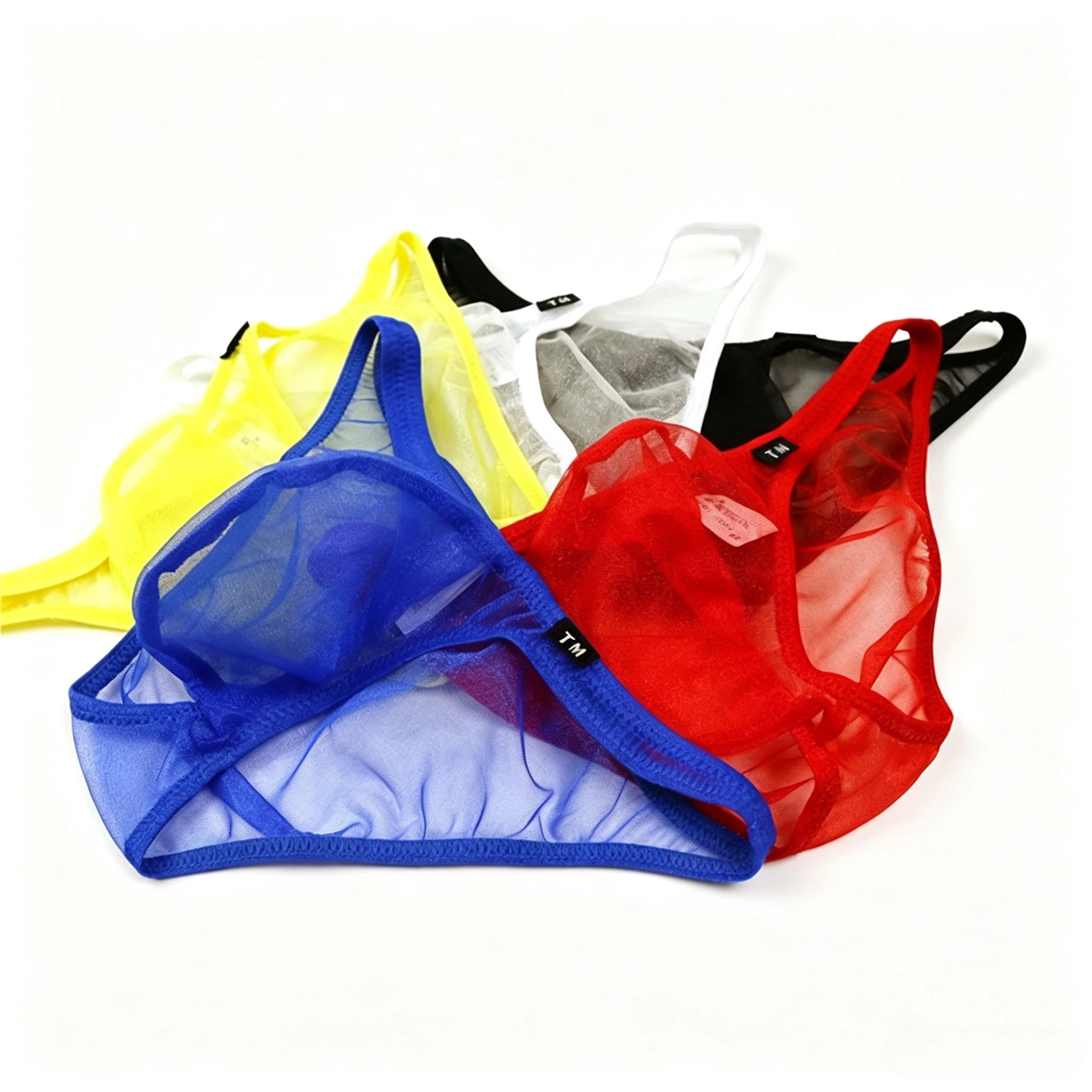 Men Semi Sheer Mesh U Convex Bikini Briefs Low Waist Summer Comfort Male Panties Youth Fashion Quick Dry Cool Feel Daily Knicker