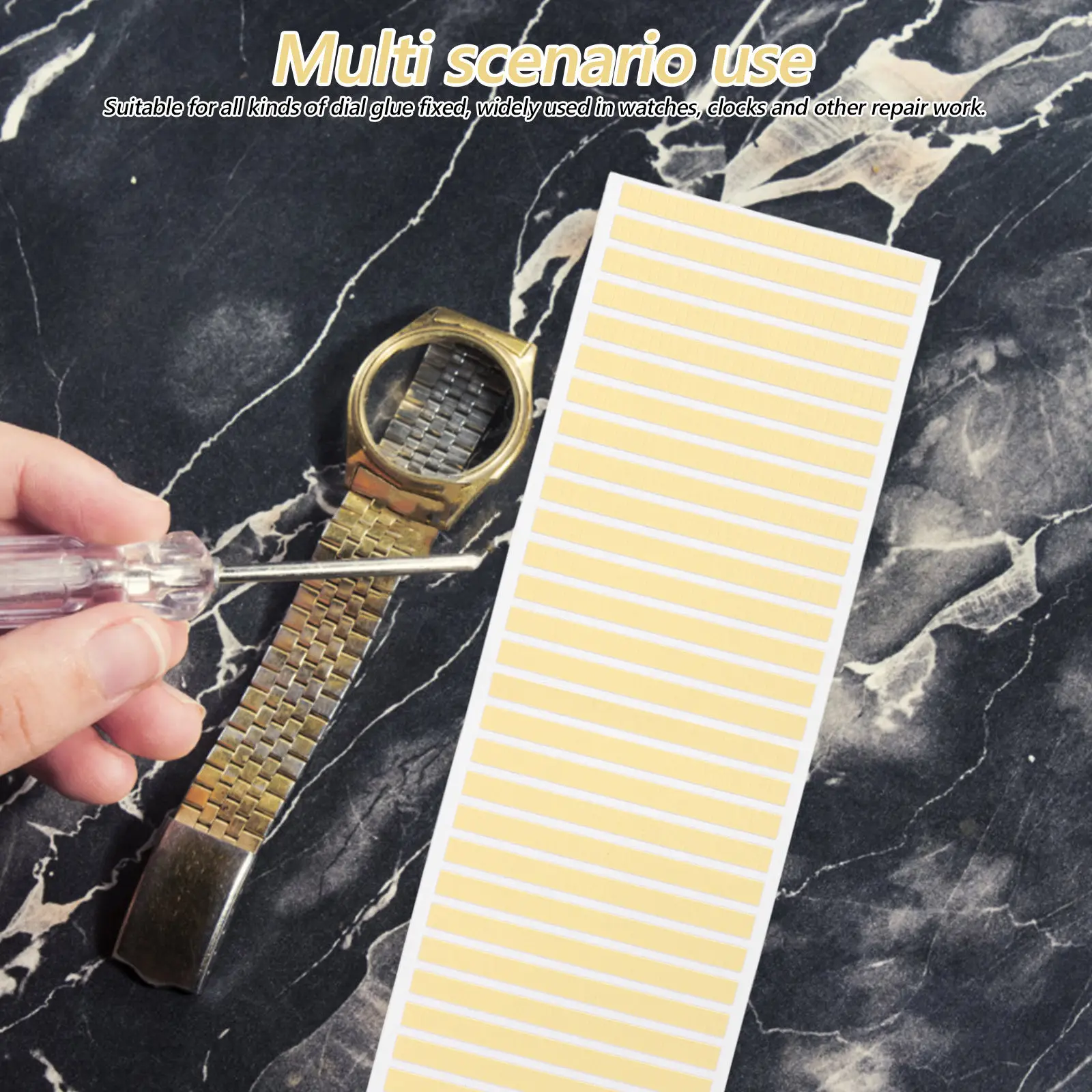 4 Sheets Watch Repair Dial Tapes Watch Dial Sticker Watch Movement Tape Watch Repair Double-Sided Watch Dial Decal Adhesive Pads