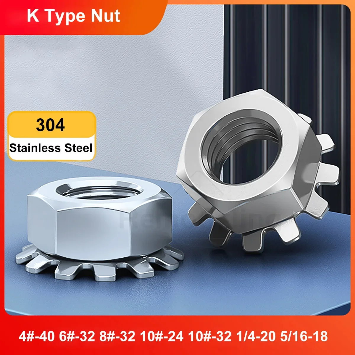 

4#-40 6#-32 8#-32 10#-24 10#-32 1/4-20 5/16-18 304 Stainless Steel Hexagon Toothed Serrated Washer Gasket Lock Nut K Type Nut