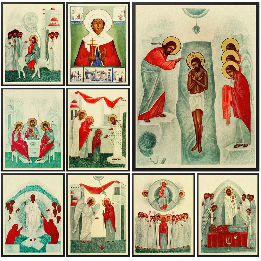 

Baptism of Jesus Christ Assumption Blessed Virgin Holy Trinity Wall Pictures For Church Poster Wall Art Canvas Painting Unframed