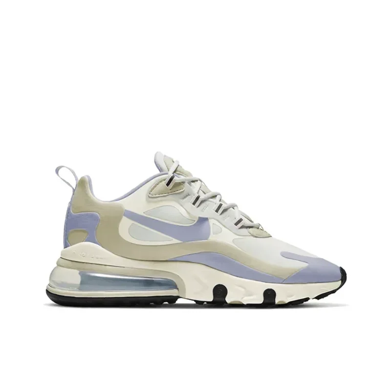 Nike Air Max 270 React Beige Blue Anti-Slip Air Cushion Against Impact Women Running รองเท้ารองเท้าผ้าใบลําลอง CT1287-100
