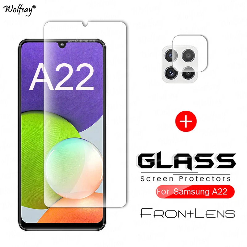 Dla Samsung Galaxy A22 Glass A22 A12 A52 A72 A03s A32 A51 A71 Szkło hartowane HD Full Glue Screen Protector Film Galaxy A22 Glass