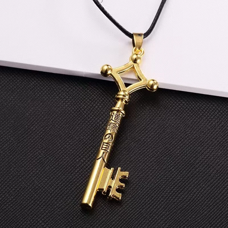 Hot Sale Attack On Titan Necklace Eren Key Shingeki No Kyojin Pendant Fashion Vintage Retro Anime Jewelry For Men Cosplay