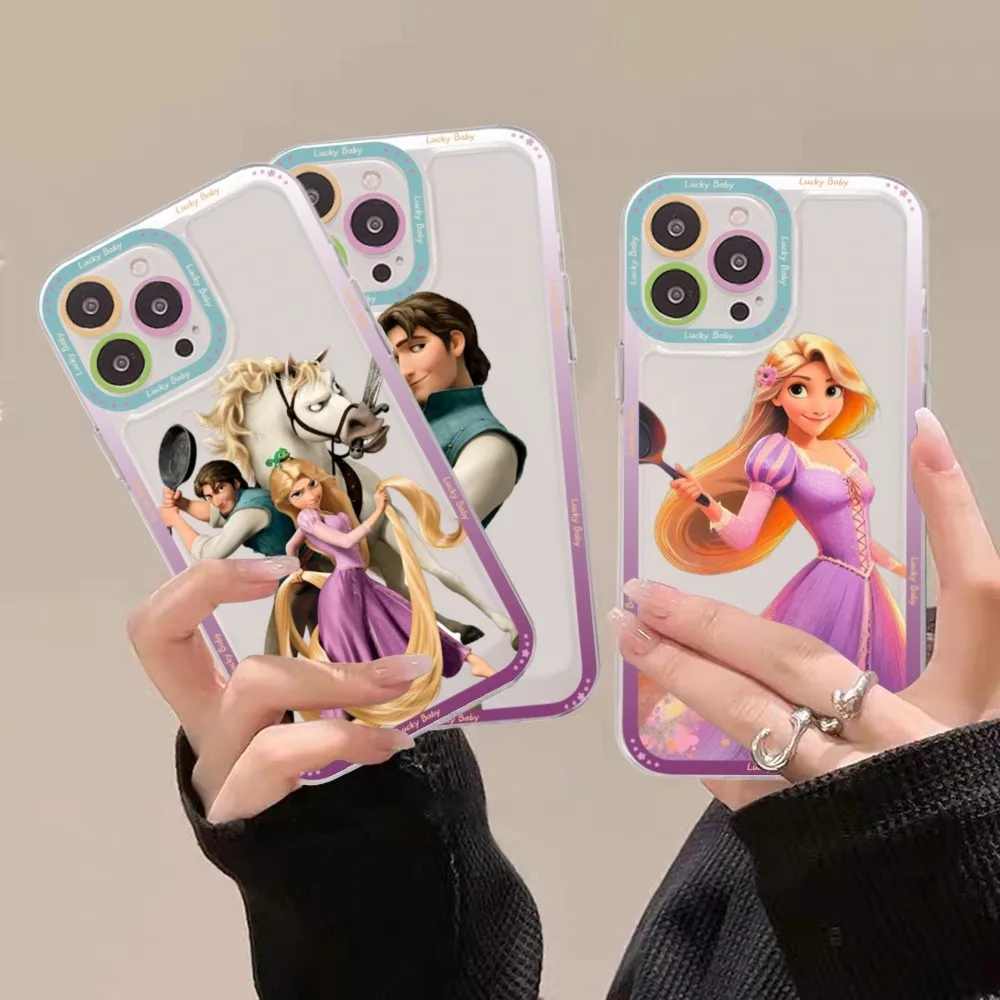 Disney Tangled Rapunzel Phone Case For iPhone 15 11 12 13 14 Mini Pro Max XR X XS TPU Clear Case