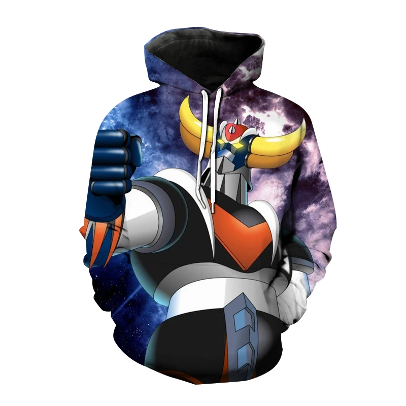 UFO Robot Goldorak Print 3d Hoodies Men Fashion Grendizer Sweatshirt Women Oversized Hoodie Kids Hip Hop Clothing Children Coat