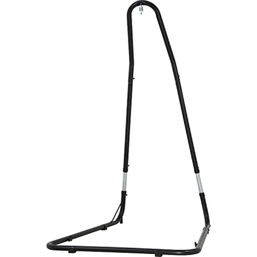 Adjustable Hammock Chair Stand for Indoor/Outdoor Patio Yard Metal Frame with Black Finish Durable Support for Swing Chair
