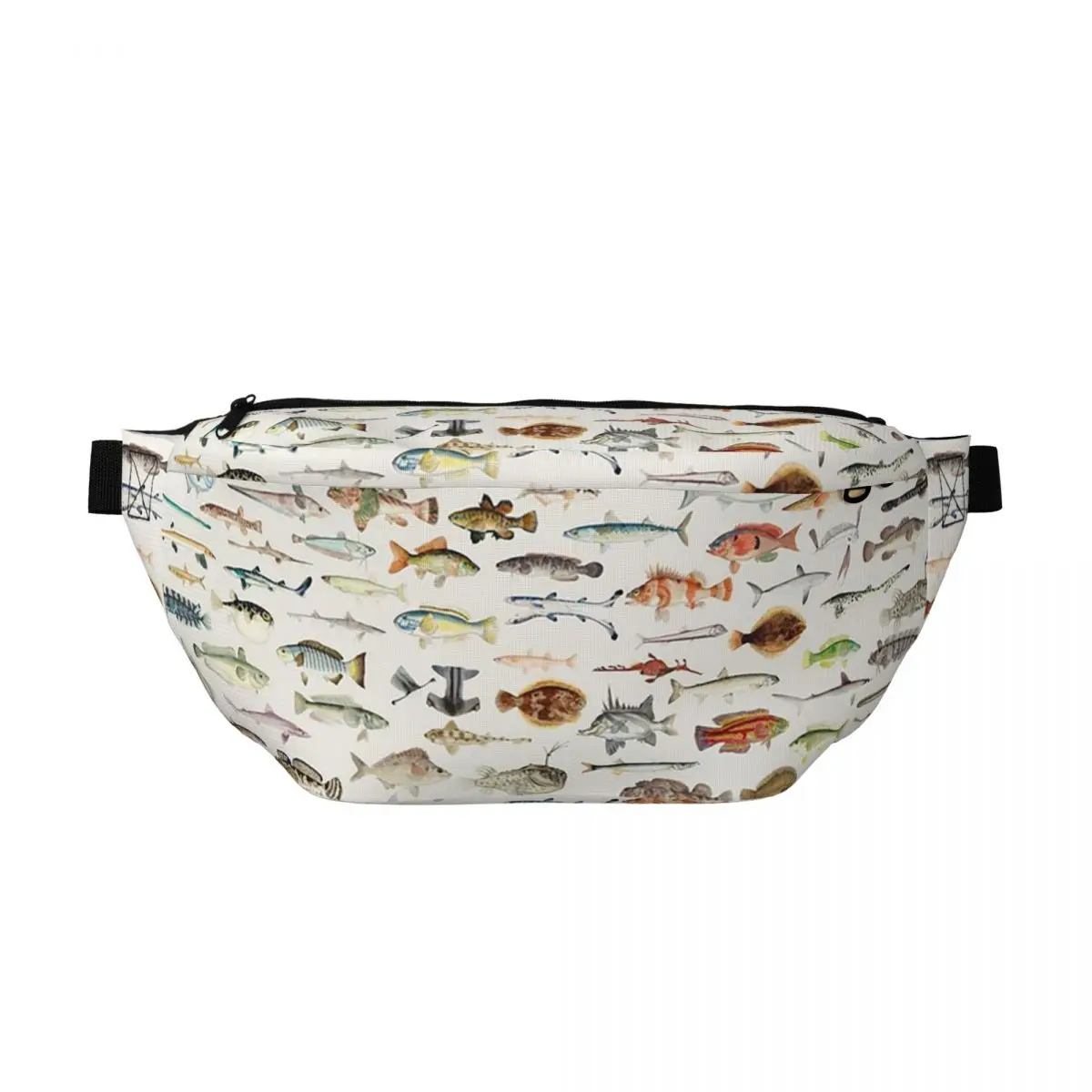 

Сумка-бананка через плечо с рисунком рыбной диаграммы для мужчин и женщин, регулируемая поясная сумка для путешествий, бега, хранения денег и телефона, нагрудная сумка