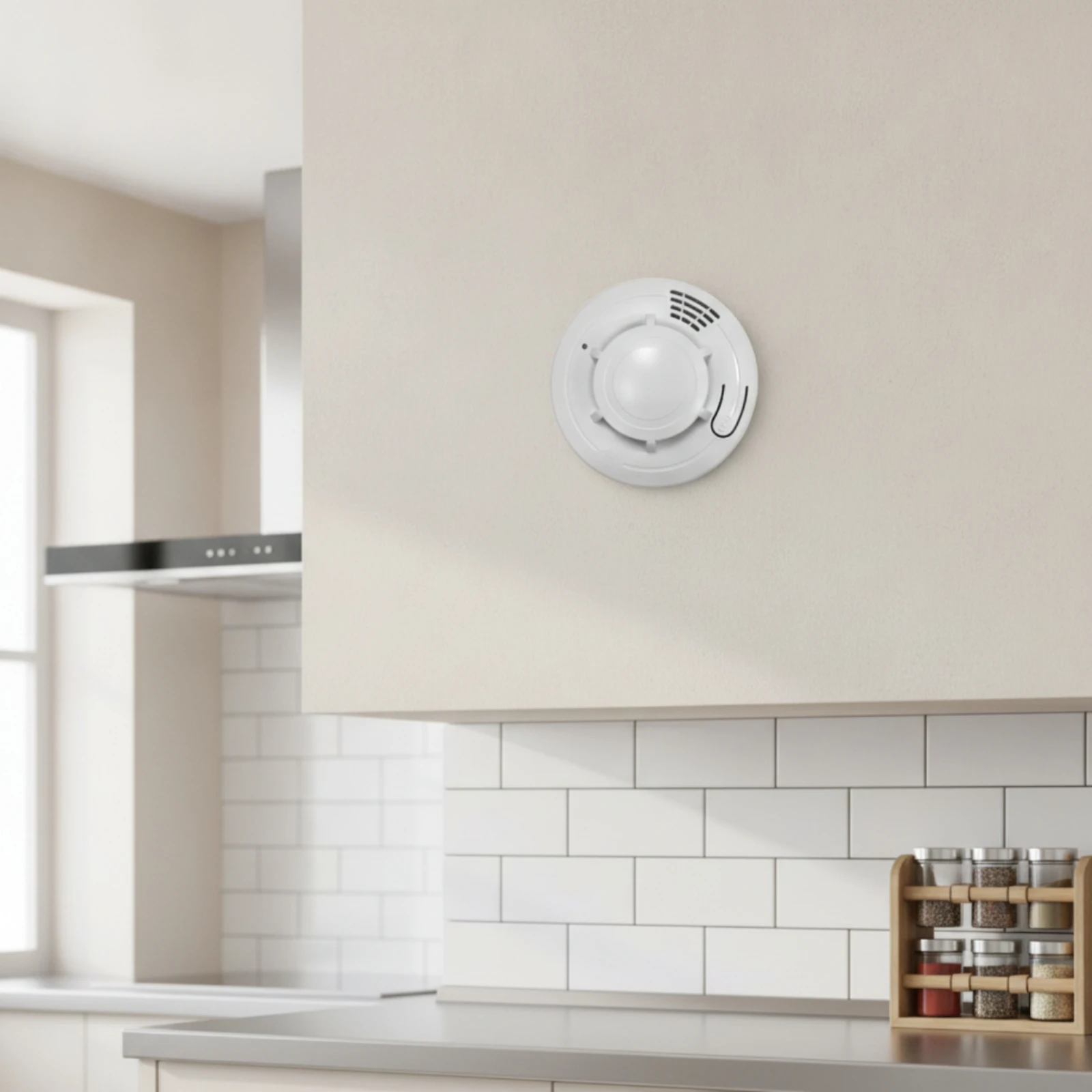 

Photoelectric Fire Detection Device Easy Installation Standalone Fire Alarm Battery Operated Smoke Monitor High Sensitivity