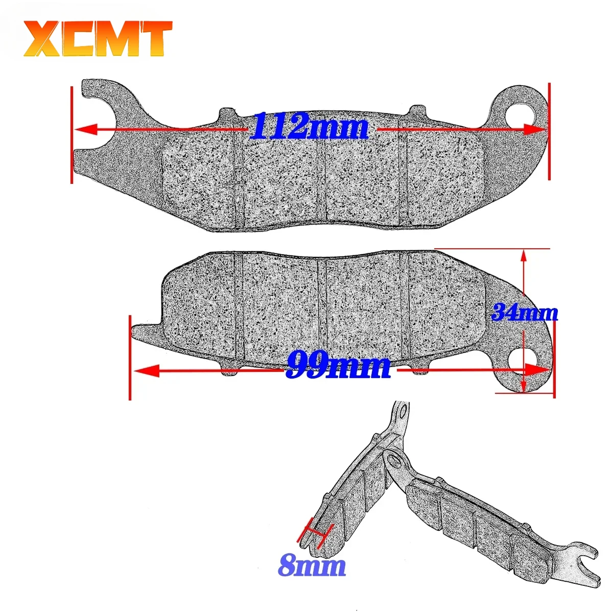 XCMT Motorcycle Front or Rear Brake Pads For Honda CRF250 Rally 17-21 CRF250L 13-21 CRF300 CRF300L ABS 20-22 CRF250M 2012-2017