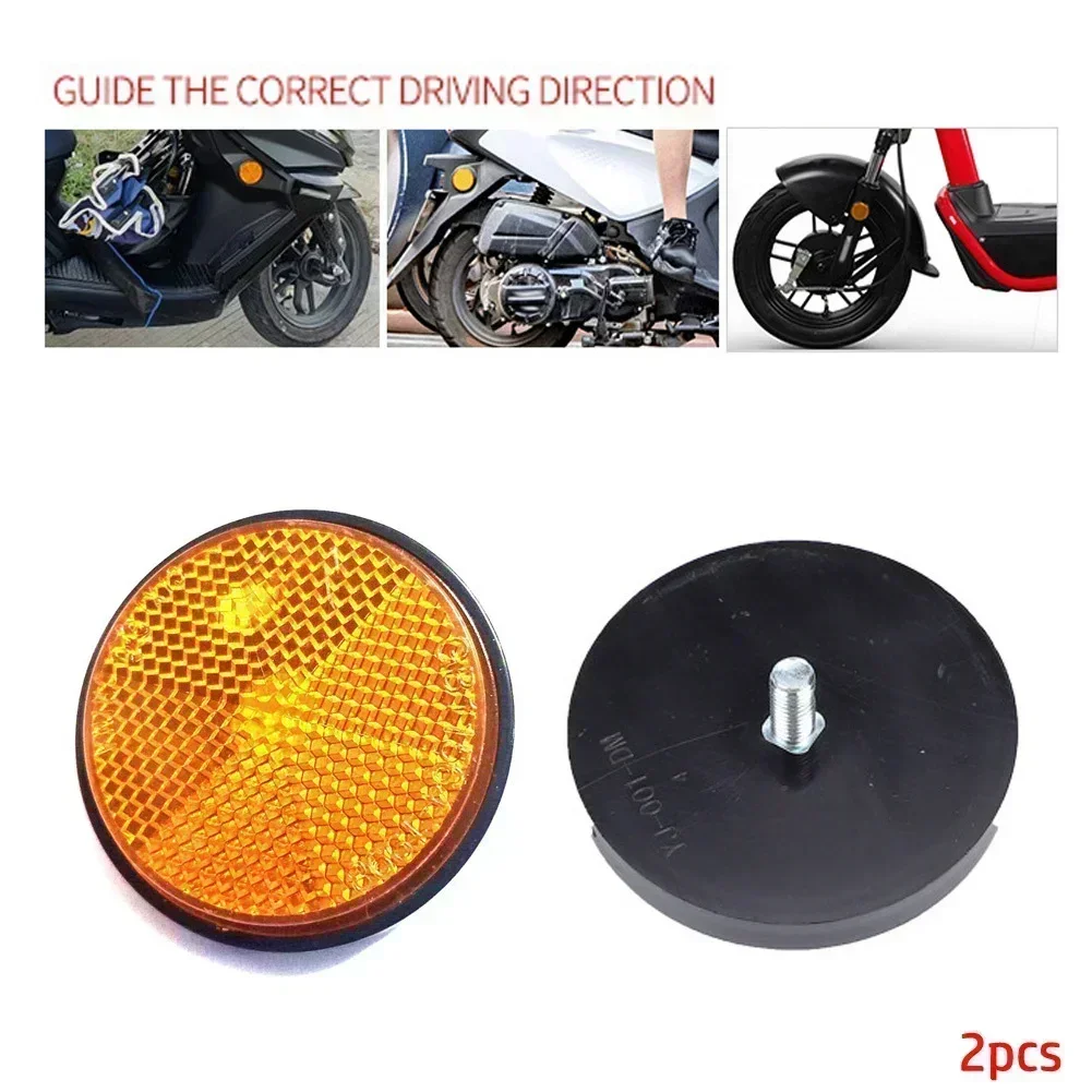 2 Stuks Cirkelvormige Reflector Auto Vrachtwagens Motorfiets Nacht Reflector Breking Licht Deel M6,6Cm Rood, Geel, Wit, Blauw, Groen Accessor