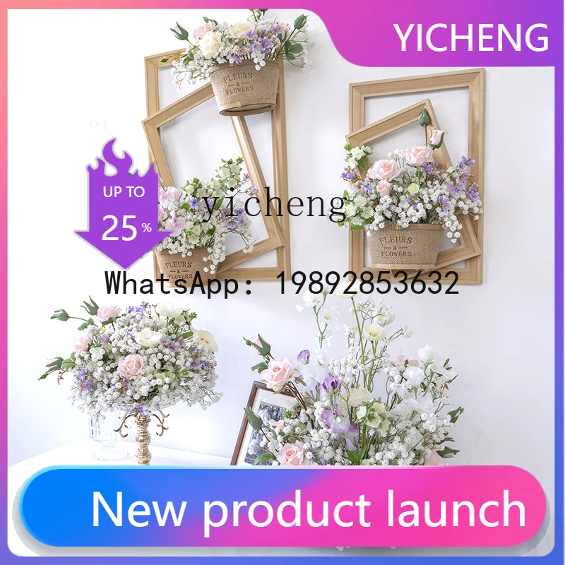 

X1 Wall-Mounted Decorative Frame Finished Floral Arrangement for Window Display Counter Desktop Artificial Flower Arrangement
