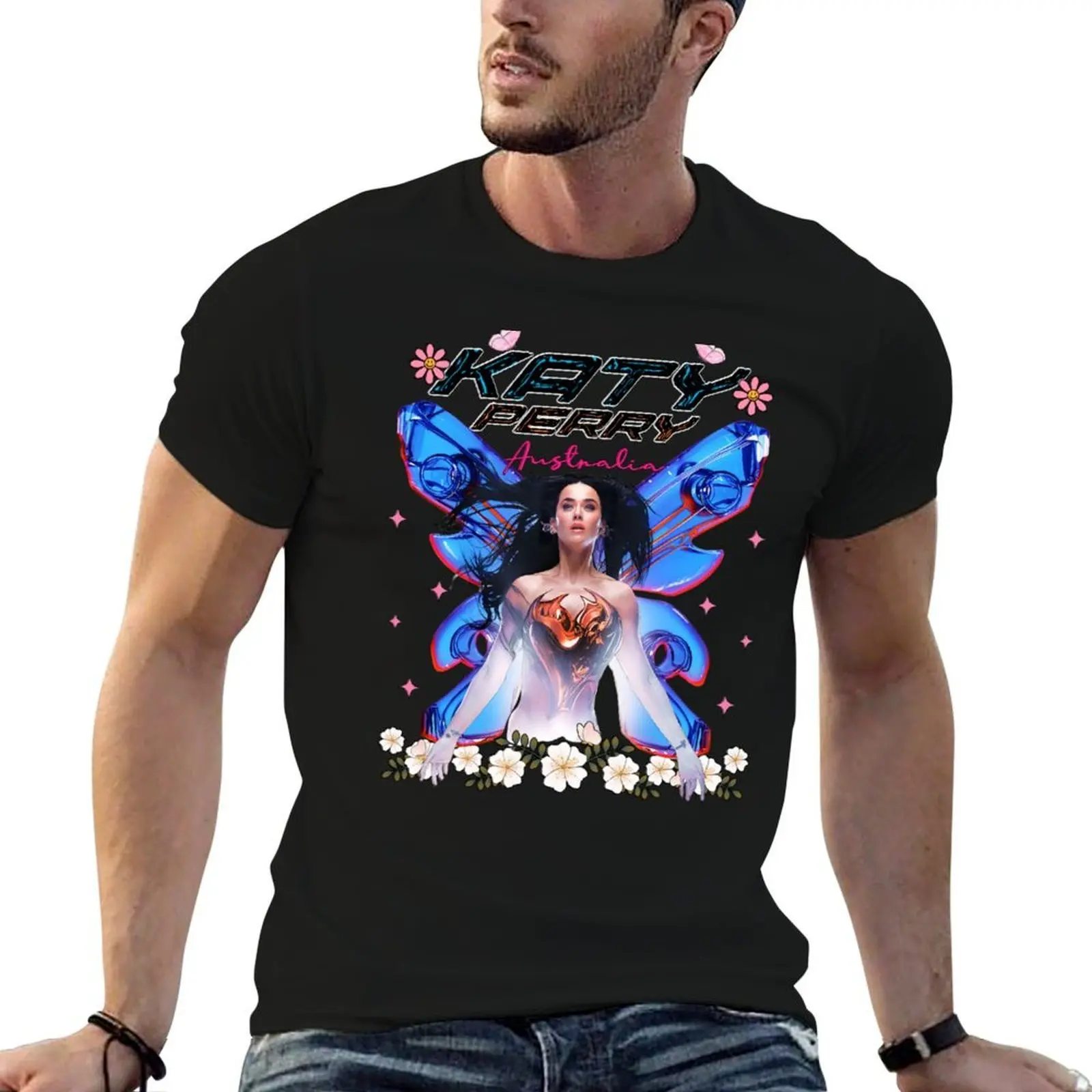 

Perry Tour 2025 Katy Australia Print Tee Butterfly Inspiration Lifetimes Concert Tour Gift Men Woman Kids T-Shirt