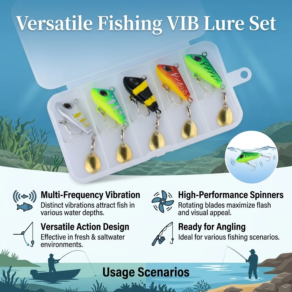 5Pcs Metal Spinner Lures High-Density Alloy for Saltwater Freshwater Bass Trout Predatory Fish Fishing Gear Durable