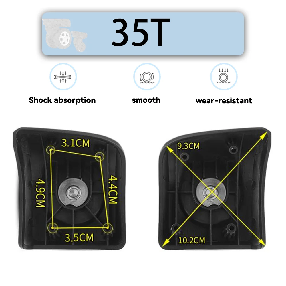 عجلة عالمية لحقيبة ميلو ، إكسسوارات عجلات بديلة ، حقيبة عربة سامسونايت ، بكرة منزلقة ، كتم صوت ، 35 طن