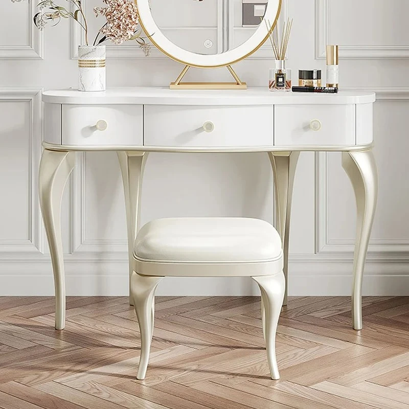 

American Cream Style Solid Wood Home Modern Minimalist Dressing Table