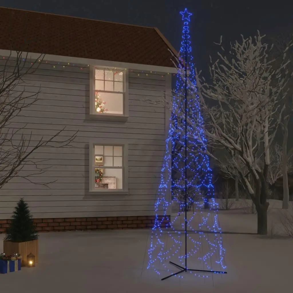 

Blue Christmas Cone Tree with 3000 LEDs - 8x26 ft Holiday Decoration