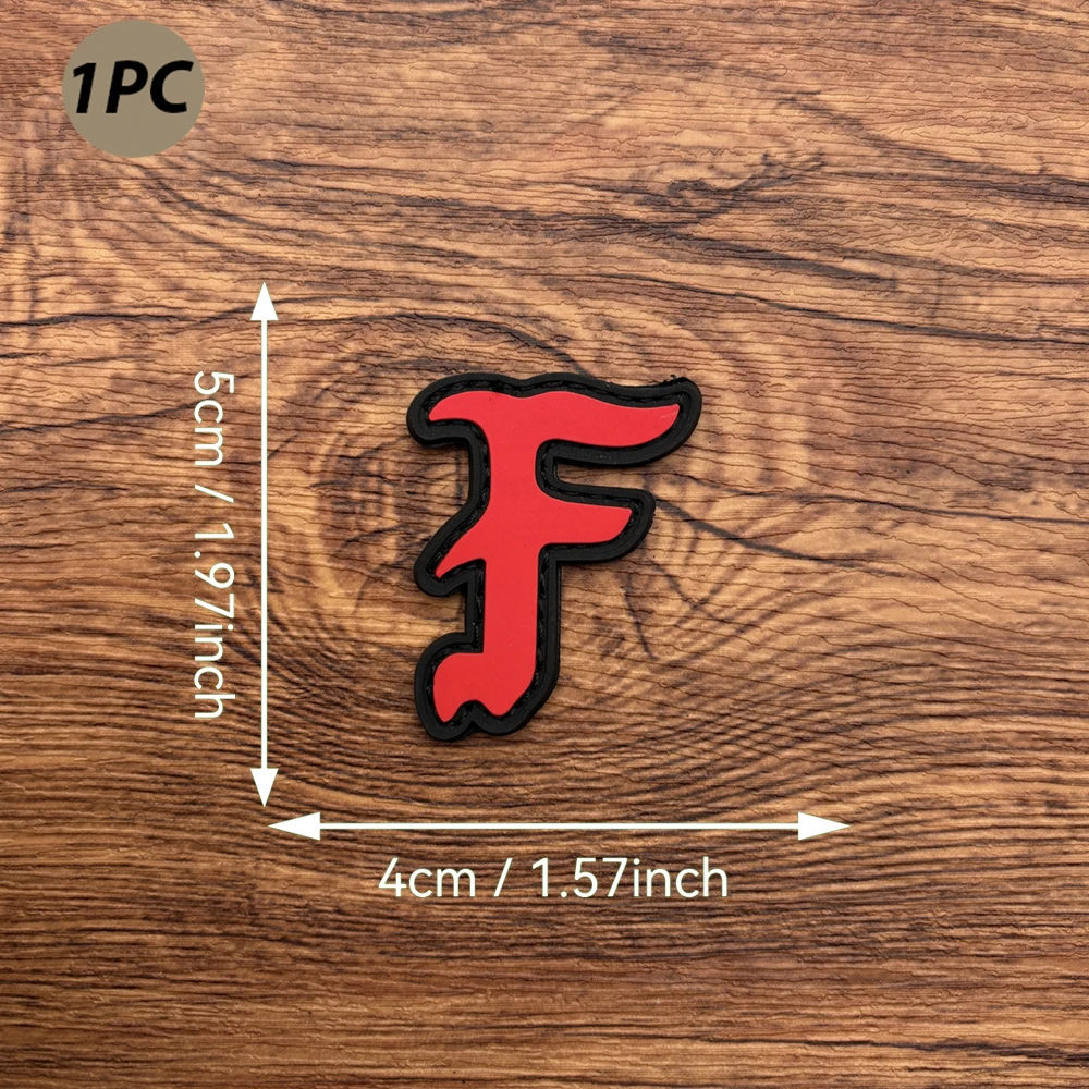 Retro Floral Lettering with Black Border Design, 2D Flat Pvc Material with Built-In Glow-In-The-Dark Effect, Decorative Stickers, Comes with a Felt Backing, Available in Four Different Colors, 1 Piece, Not Easy to Fade or Age, Decorative Accessories for Backpacks and Trendy Storage Bags