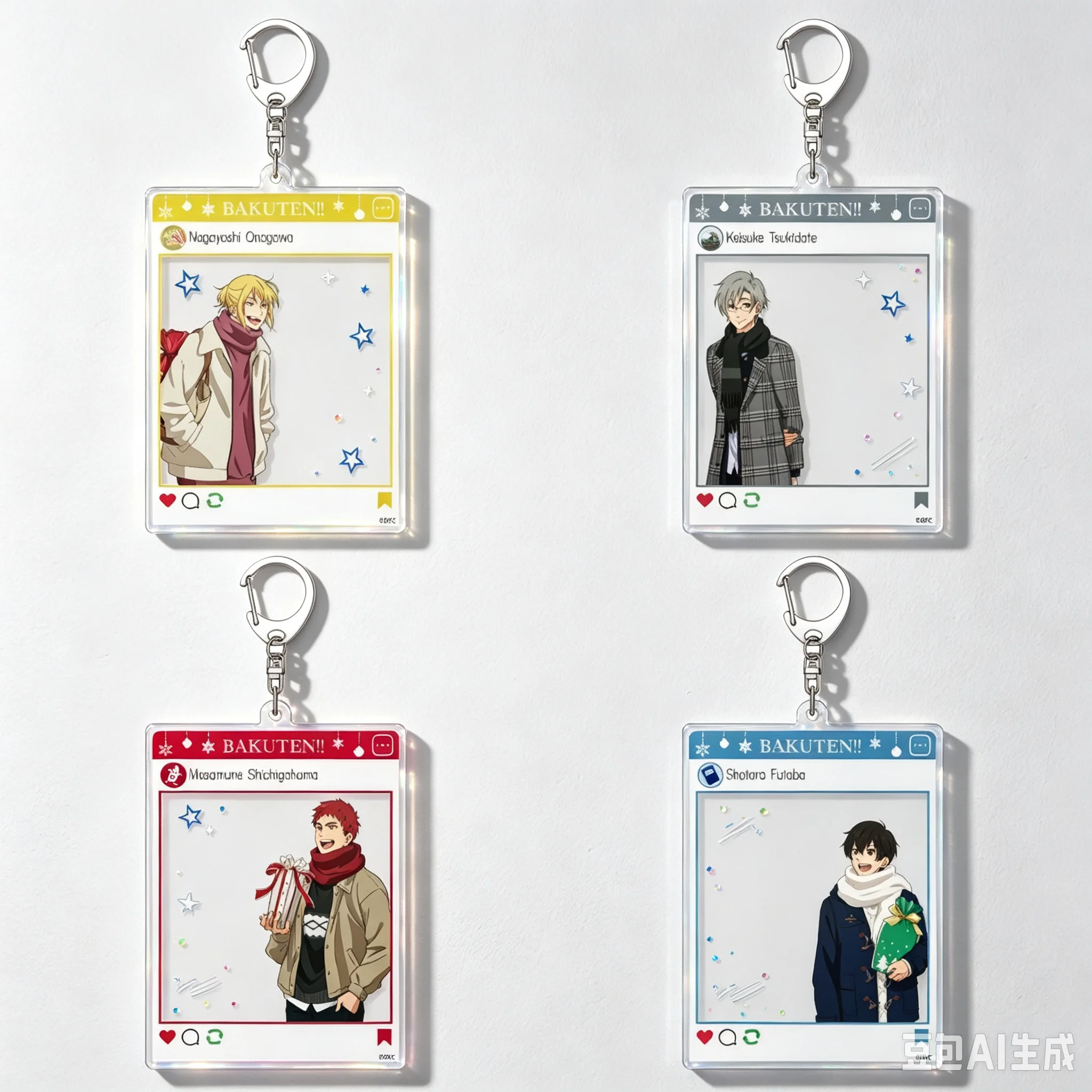 HOT 6cm Anime Bag Acrylic KeyRing Anime Backflip!! Cell Phone Pendant Exquisite Product High Pixel Keychain As A Gift For Fans