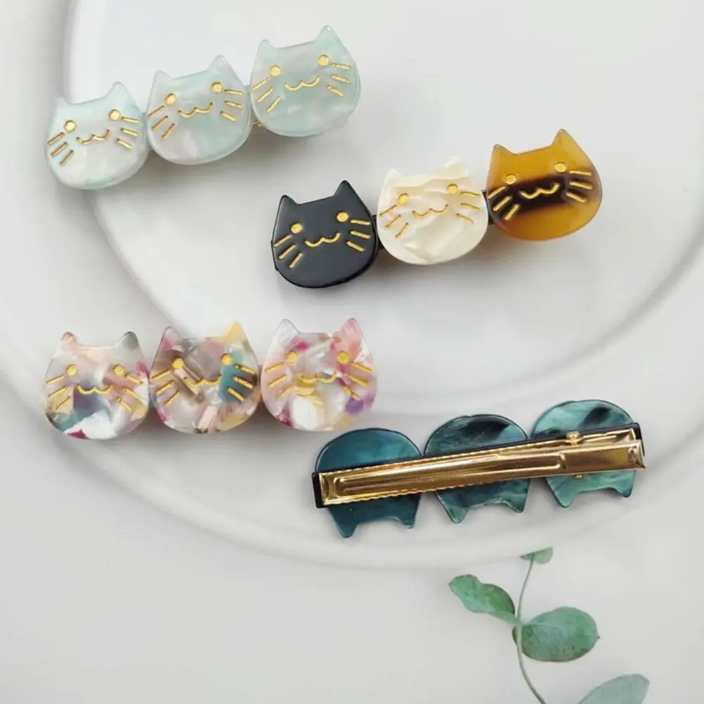 

Acetic Acid Bangs Clip Female Barrettes Three Cat Hair Clip Korean Style Hairpin Hair Accessories