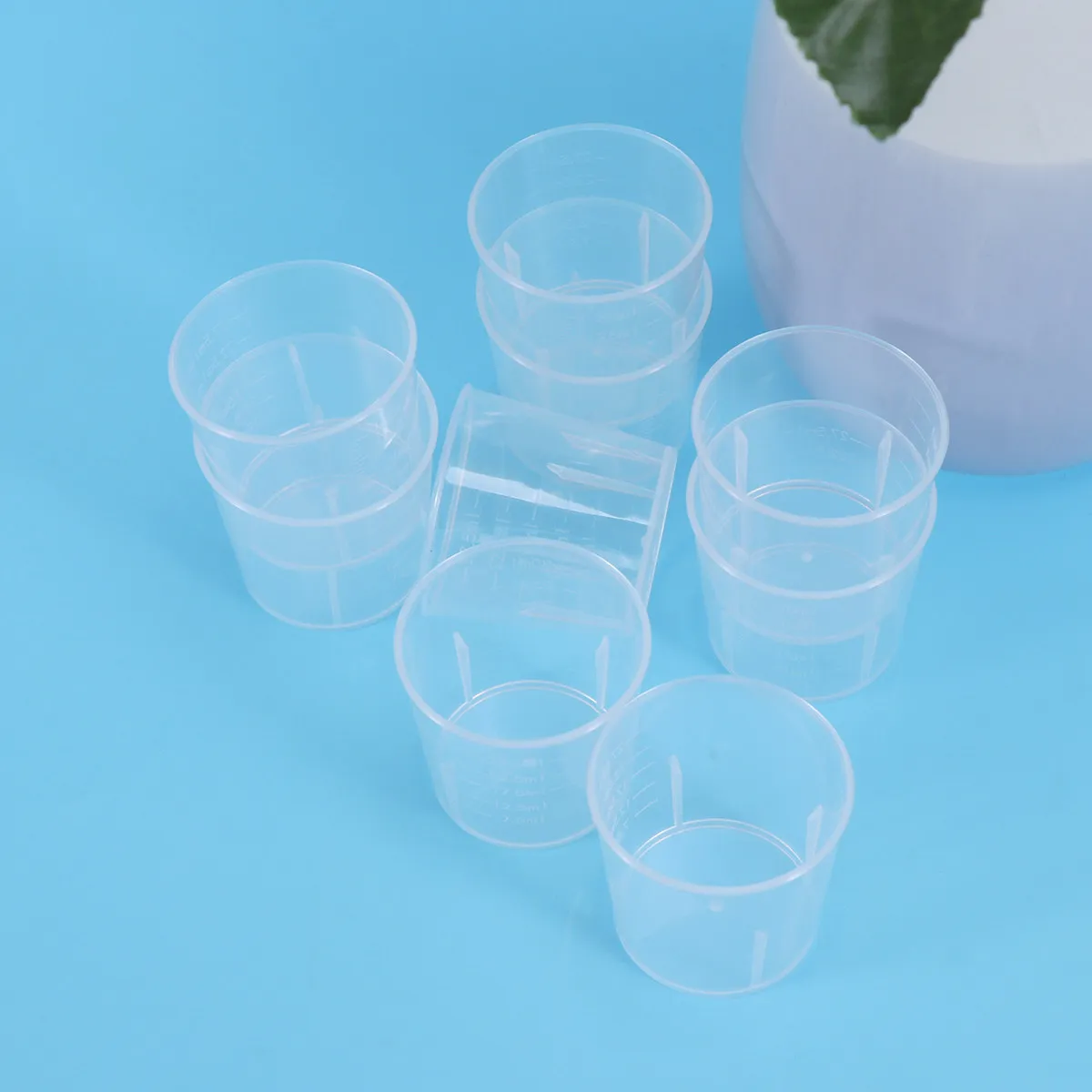 20Pcs 30Ml Plastic Measuring Cups Graduated Scale Transparent for Kitchen Lab Cooking Baking Liquids Powders Granules Plastic