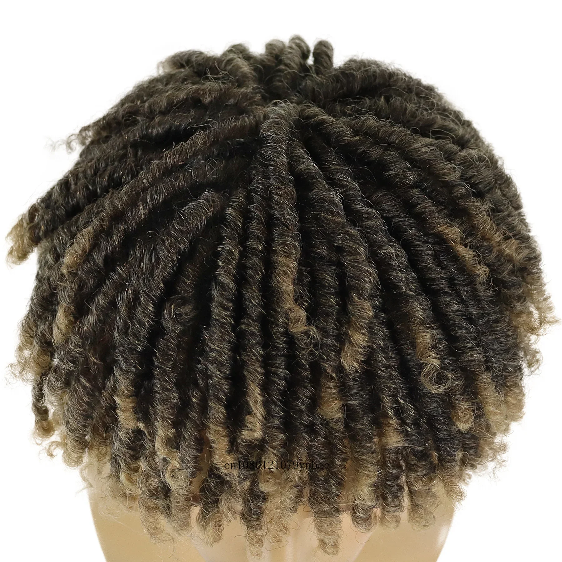 Synthetische Dreadlock Haar Ombre Lichtbruine Pruik Met Clip In Twist Gevlochten Pruiken Toupee Voor Mannen Korte Afro Krullend Pruik Cosplay Dagelijks