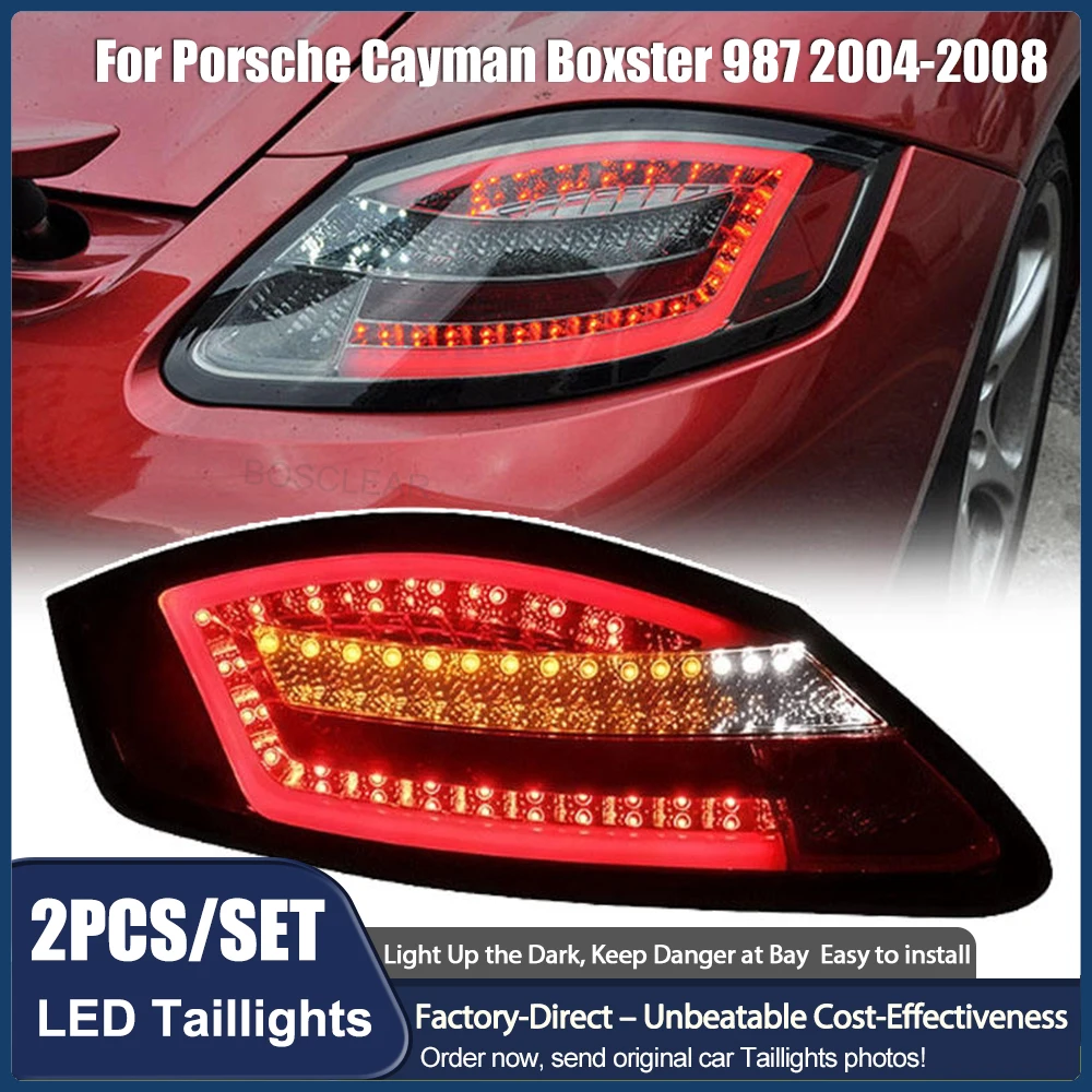 

2PCS TailLight For Porsche Cayman 987.1 2004-2008 Upgraded New Design LED DRL Turn Signal BrakeTail Lamp Assembly Auto Accessory