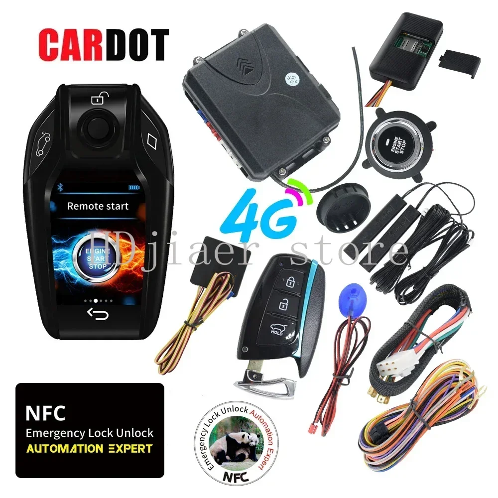 

Прямая поставка KOL Cardot NFC 4G Управление мобильным телефоном Автомобильная сигнализация Бесключевой доступ Пульт дистанционного управления Push Engine Start Stop Смарт-ключ автомобиля