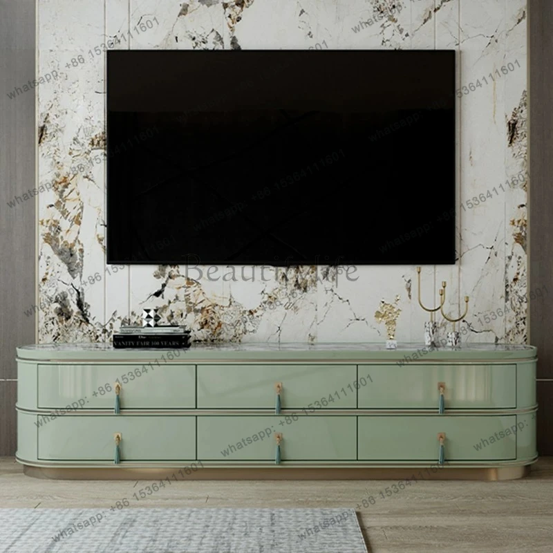 Italian light luxury minimalist TV cabinet living room paint complete video cabinet
